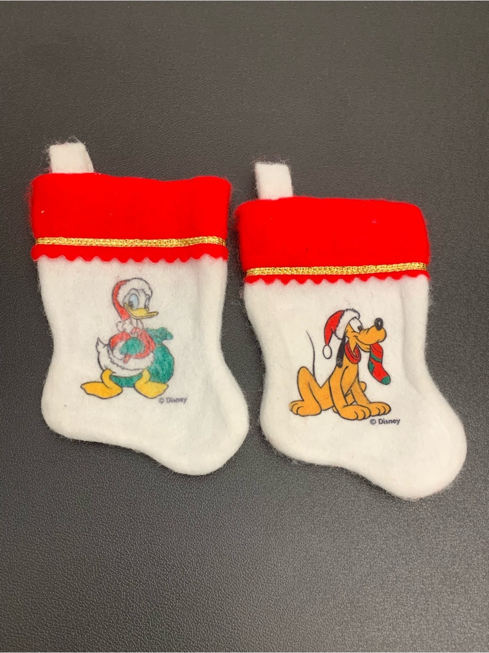 Disney White & Red Holiday Stocking with Donald Duck & Pluto